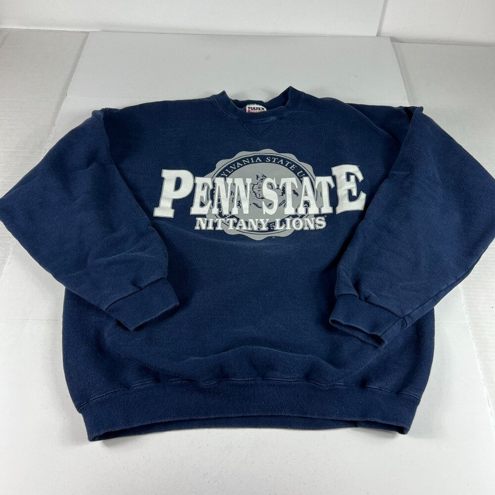VTG Tultex Penn State Nittany Lions Sweatshirt Adult Large Blue Faded Crewneck